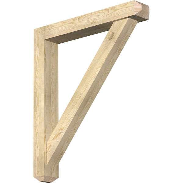 Ekena Millwork Traditional Craftsman Rough Sawn Bracket w/ Offset Brace, Douglas Fir, 6"W x 38"D x 44"H BKT0604X38X44TRA04RDF - main